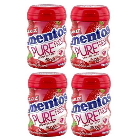 Mentos Pure Fresh Çilek Aromalı Draje Sakız 4Adet x 60Gram