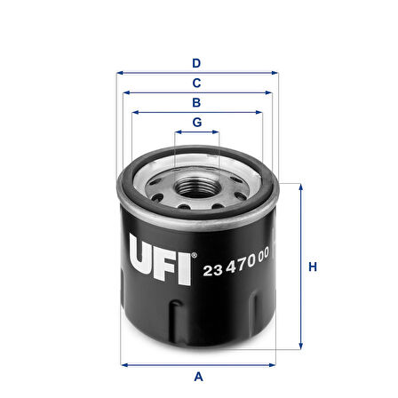 Ufi YAĞ FİLTRESİ Clio, Symbol 23.470.00