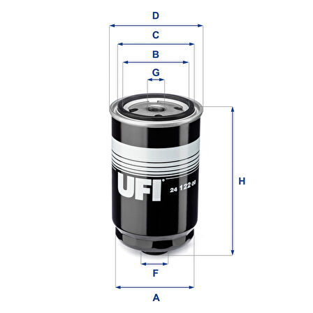 Ufi YAKIT FILTRESI Hyundai Kİa 24.122.00