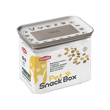 Stefanplast Dikdörtgen SnackBox 1,2lt Gri/Beyaz
