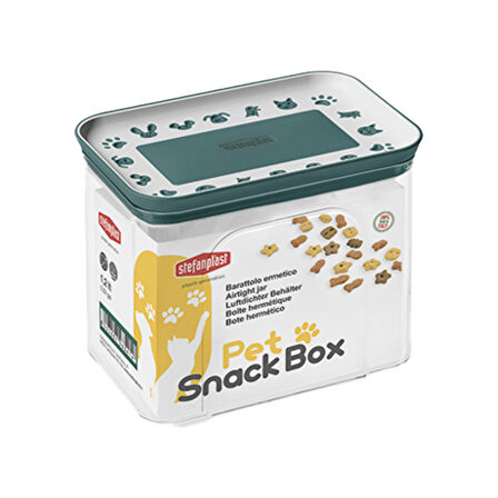 Stefanplast Dikdörtgen SnackBox 1,2lt Yeşil/Beyaz