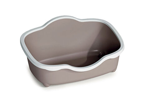 Stefanplast Tres Chic Açık Kedi Tuvaleti Beyaz/Bej 56x38.5x26 Cm