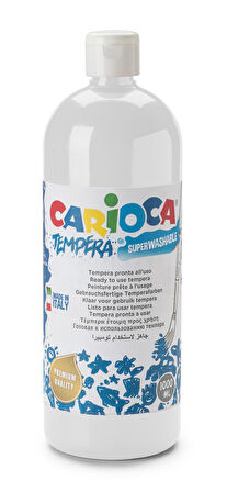 Carioca Tempera Boya- Beyaz (Süper Yıkanabilir) 1000ml - 1350gr / Plastik Şişede