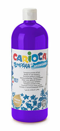 Carioca Tempera Boya - Mor (Süper Yıkanabilir) 1000ml - 1350gr / Plastik Şişede