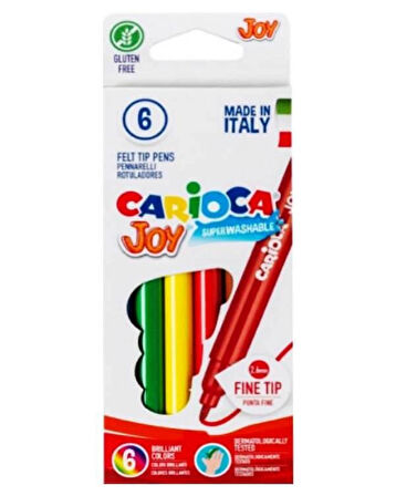 Carioca 40613 Joy Süper Yıkanabilir Keçeli Boya Kalemi 6'lı