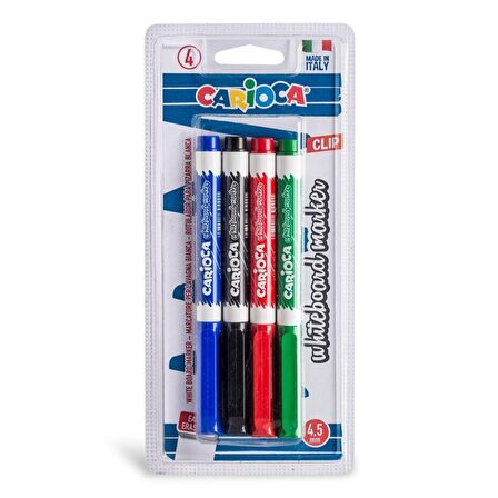 Carioca Beyaz Tahta Kalemi 4 Renk 4lü Blisterli 4.5 mm 42878