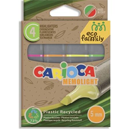 Carioca Eco Famıly Fosforlu İşaretleme Kalemi 4'lü 4 Renk