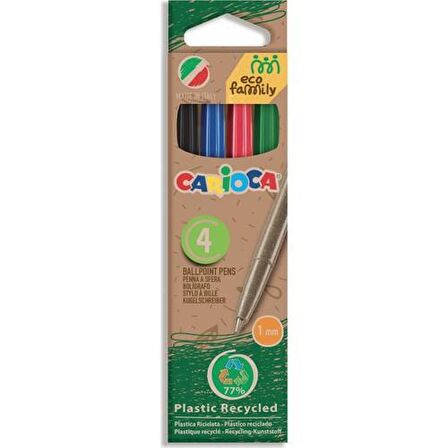 Carioca Eco Famıly Tükenmez Kalem 4'lü 4 Renk