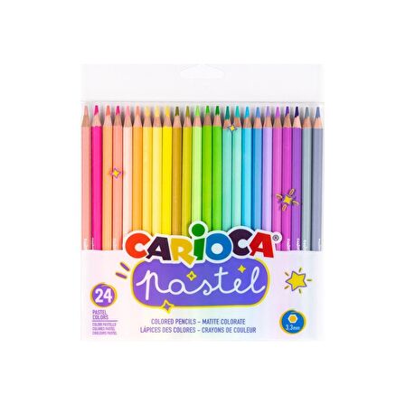 Carioca 43310 Şeffaf Kutu Pastel Renkler Kuruboya 24'lü