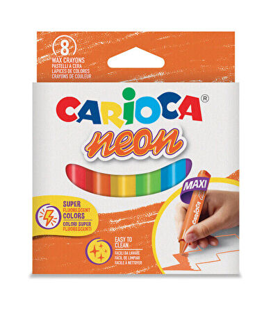 Carioca Jumbo Üçgen Mum Boya Kalemi Neon 8'li