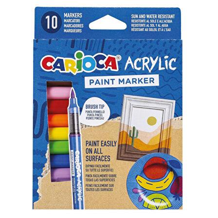 Carioca Akrilik Paint Marker Su Bazlı Fırça Uçlu 10lu 45281