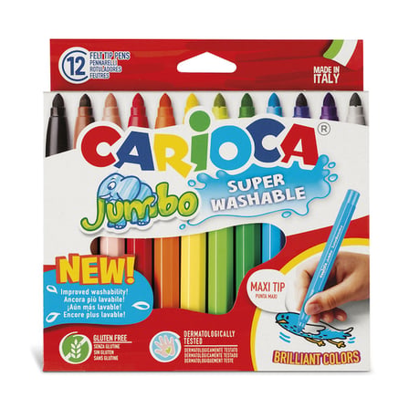 Carioca Kalın Keçeli Boya Kalemi Yıkanabilir 12'li