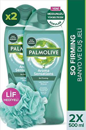 Aroma Sensations So Firm Banyo ve Duş Jeli 500 ml x 2 Adet + Duş Lifi Hediye