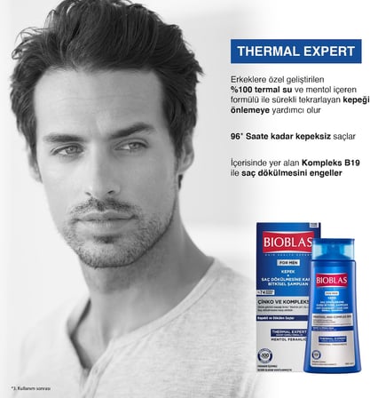 Thermal Expert Şampuan – Kepek ve Saç Dökülmesine Karşı, Termal Su & Mentol İçerikli, Bitkisel Kompleks B19, 360 ml