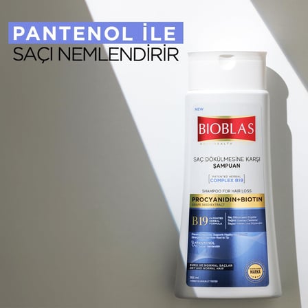 Procyanidin & Biotin Saç Dökülmesine Karşı Anti-Stres Şampuan – Bitkisel Kompleks B19, Parabensiz, Tüm Saç Tipleri, 360 ml