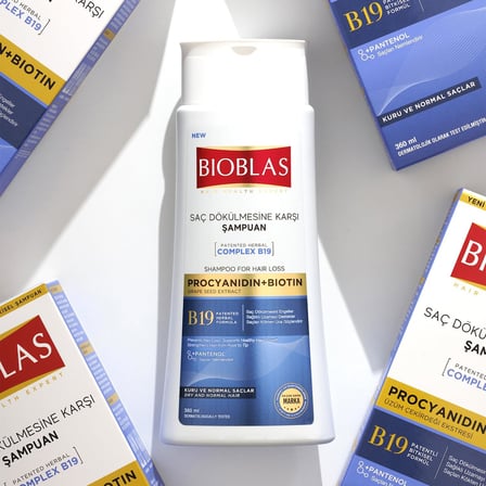 Procyanidin & Biotin Saç Dökülmesine Karşı Anti-Stres Şampuan – Bitkisel Kompleks B19, Parabensiz, Tüm Saç Tipleri, 360 ml