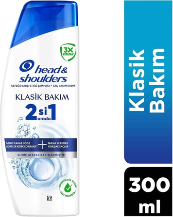 Klasik Bakim 2'Si 1 Arada Kepege Karsi Etkili Sampuan 300Ml