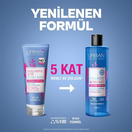 Hyaluronic & Collagen Ekstra Dolgunlaştırıcı Saç Bakım Şampuanı, 350 Mililitre, Vegan