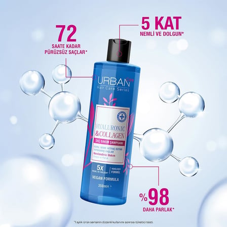 Hyaluronic & Collagen Ekstra Dolgunlaştırıcı Saç Bakım Şampuanı, 350 Mililitre, Vegan