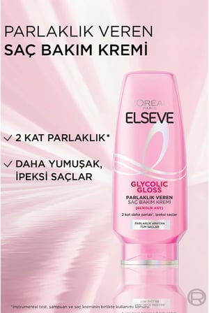 Elseve Glycolic Gloss Parlaklık Veren Saç Bakım Kremi 250ml