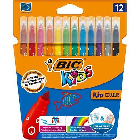 Gen-Of Bic Boyama Seti 12 Renk Keçeli Kalem Ve Kuru Boya