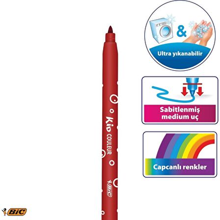 Gen-Of Bic Boyama Seti 12 Renk Keçeli Kalem Ve Kuru Boya