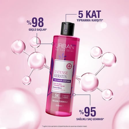 Intense Keratin Yoğun Hasar Onarıcı Saç Bakım Şampuanı, 350 Mililitre, Vegan