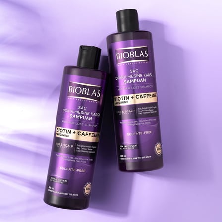 Biotin Kafein Arjinin Şampuan – Saç Dökülmesine Karşı Güçlü Bitkisel Formül, Sülfatsız, BIOCOMPLEX B19 ile, 400 ml