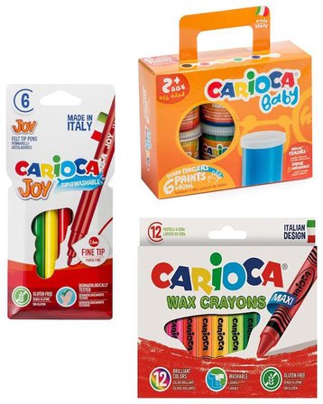 Carioca Baby Parmak Boya - Carioca Joy - Carioca Wax Crayons 3 Adet Boyama Seti