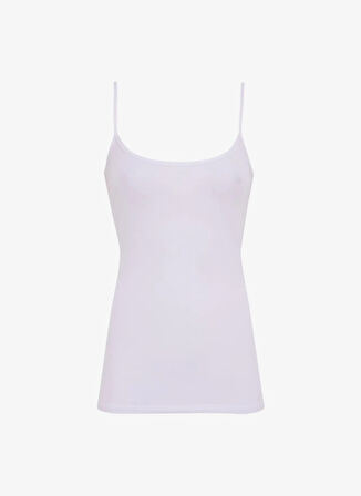 Cotonella Yuvarlak Yaka Beyaz Kadın Atlet GD006