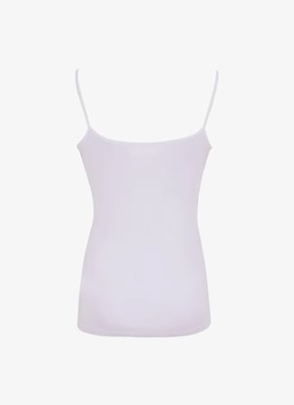 Cotonella Yuvarlak Yaka Beyaz Kadın Atlet GD006