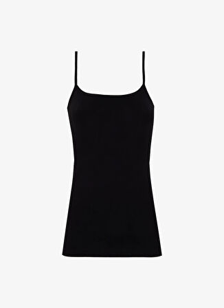 Cotonella Yuvarlak Yaka Siyah Kadın Atlet GD006