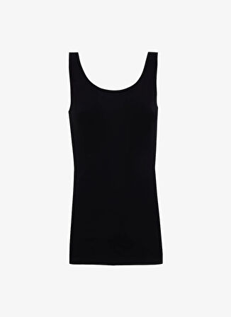 Cotonella Yuvarlak Yaka Siyah Kadın Atlet GD009