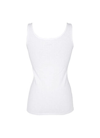 Cotonella Yuvarlak Yaka Beyaz Kadın Atlet GD009