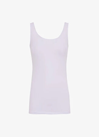 Cotonella Yuvarlak Yaka Beyaz Kadın Atlet GD009