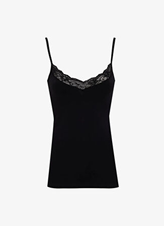 Cotonella Yuvarlak Yaka Siyah Kadın Atlet GD135