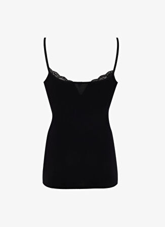 Cotonella Yuvarlak Yaka Siyah Kadın Atlet GD135