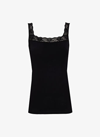 Cotonella Yuvarlak Yaka Siyah Kadın Atlet GD138