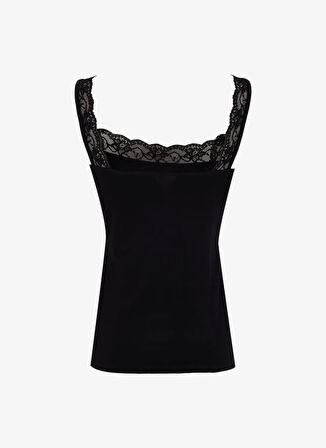 Cotonella Yuvarlak Yaka Siyah Kadın Atlet GD138