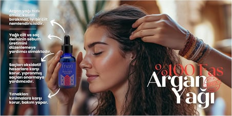 Argan Yagi | Sac & Cilt & Tirnak Bakim Yagi | 30 Ml Cam Damlalik + Sprey Baslik