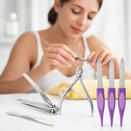 VIVALUXE 6’lı Tırnak Bakım Seti, Manikür ve Pedikür Seti, Tırnak Makası, Pens, Törpü, Cımbız, Paslanmaz Çelik, Ev ve Seyahat İçin Kişisel Bakım Seti
