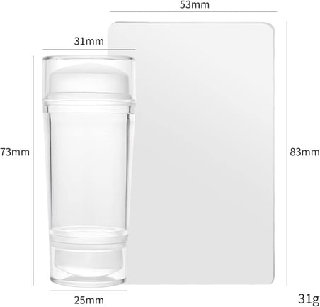 Tırnak Sanatı Damgası, Silikon Şeffaf Tırnak Damgalama Jeli ve Kazıyıcı, 2.8 CM Başlıklı Şeffaf Jel Silikon Alet, DIY Fransız Ucu İçin Kaymayan Tırnak Damgalama Seti
