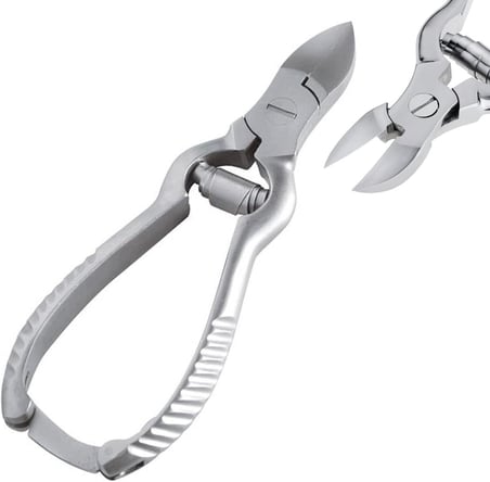Çift Yaylı Tırnak Makası, 14 cm, Paslanmaz Çelik, Kilit Mekanizmalı, Metalik Gri, MB-TIM-001