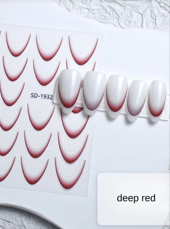 Tırnak Sticker 5D Süsleme Çıkartması Derin Kırmızı SD-1932