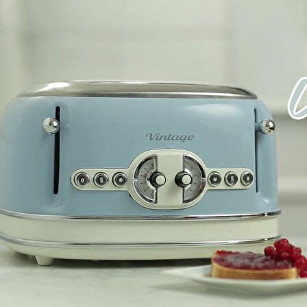 Ariete Vintage İki Hazneli Ekmek Kızartma Makinesi Mavi
