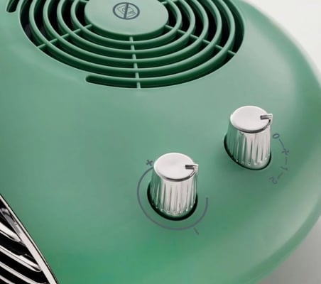 Ariete Vintage 2.0 8211/04 Retro Tasarımlı Vantilatörlü Isıtıcı ve Fan - Pastel Yeşil (2000W, Ayarlanabilir Termostat, Sessiz Çalışma)