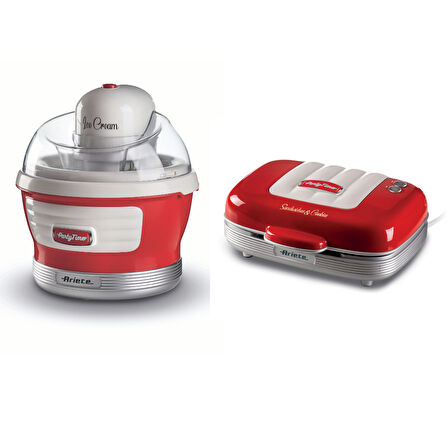 Ariete Party Time Dondurma Makinesi + Sandviç Yapma Makinesi 2'li Özel Seti PSET03