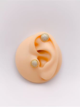 Full Taşlı Daire Kıkırdak Helix Tragus Piercing(1adet)
