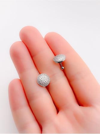 Taşlı Daire Kıkırdak Helix Tragus Piercing(1adet)