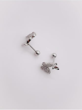 İkili Kelebek Figürlü Kıkırdak Helix Tragus Piercing (1adet)